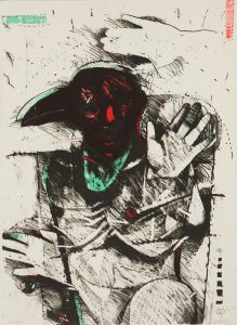 Rick Bartow, Crow Dance, offset lithograph, 30" x 22" 1988, Artura.org